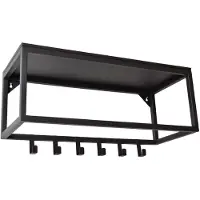 Loft42 Blacky Kapstok met 6 Haken, Roede en Hoedenplank