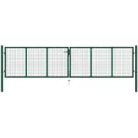 vidaXL Tuinhek van gaas 400x100 cm staal groen
