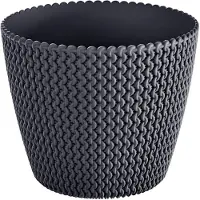 Prosperplast plantenpot kunststof - antraciet - D22 x H19 cm - Plantenpotten