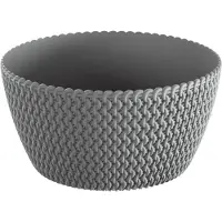 Prosperplast plantenpot/bloempot - kunststof - steengrijs - D24 x H12 cm - Plantenpotten