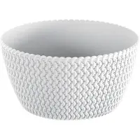 Prosperplast plantenpot/bloempot - kunststof - parel wit - D24 x H12 cm - Plantenpotten