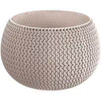 Prosperplast 1x Stuks ronde taupe kunststof Splofy bloempotten/plantenpotten 4 liter - Plantenpotten