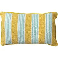 Dutch decor - STRIPES - Sierkussen katoen 30x50 cm - Lemon - geel - streepjes