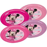 Disney 4x Plastic Disney Minnie Mouse bordjes