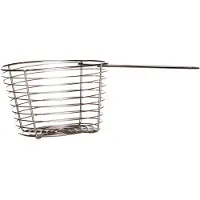 Cosy & Trendy Rond patat/snack serveermandje/frietmandje RVS D19 x H7 cm - Serveerschalen