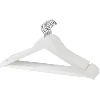 CHI Witte kledinghangers van hout 5x stuks - Kledinghangers