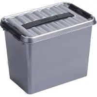 Sunware - Q-line opbergbox 9L metaal zwart - 30,7 x 20 x 22,3 cm