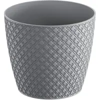 Prosperplast plantenpot/bloempot - kunststof - steengrijs - D22 x H19 cm - Plantenpotten