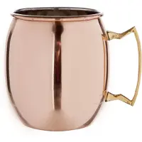 Cosy & Trendy 1x Koperen Moscow Mule beker/glas glad met handvat 450 ml - Cocktailglazen