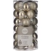 House of Seasons 30x Kleine kunststof kerstballen licht champagne 3 cm - Kerstbal