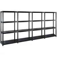 vidaXL Opbergrek 4-laags 244x30,5x130 cm kunststof zwart