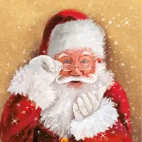 Ambiente 40x Kerstservetten met de kerstman 33 cm - Feestservetten