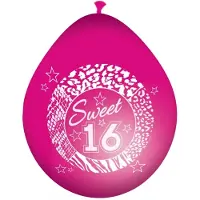Folat 24x Roze sweet 16 leeftijd ballonnen - Ballonnen