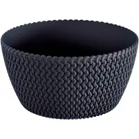 Prosperplast plantenpot/bloempot - kunststof - antraciet - D24 x H12 cm - Plantenpotten