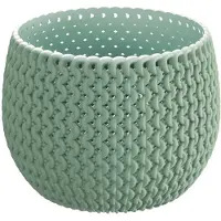 Prosperplast 1x Stuks ronde mintgroene kunststof Splofy bloempotten/plantenpotten 1,4 liter - Plantenpotten