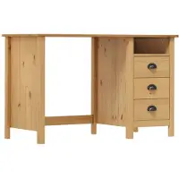 vidaXL Bureau Hill met 3 lades, 120x50x74 cm, grenenhout