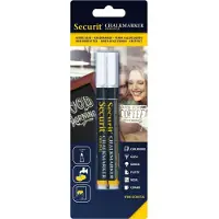 Securit Witte krijtstiften rond - set 2x stuks - dunne punt 1-2 mm - Krijtstiften