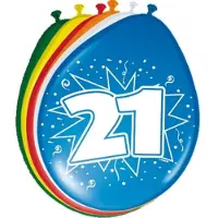 Folat 24x stuks Ballonnen versiering 21 jaar - Ballonnen