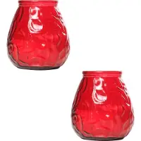 COSY&TRENDY 2x Rode tafelkaarsen in glazen houders 10 cm brandduur 40 uur - Waxinelichtjes