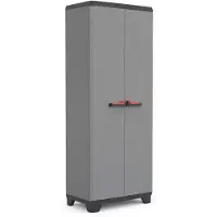 Keter Stilo Multipurpose Hoge kast - 3 verstelbare planken - 68x39x173 cm - Donkergrijs/zwart