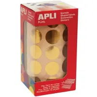 APLI Kids stickers op rol, cirkel diameter 20 mm, 1770 stuks, metallic goud - 2 stuks