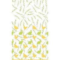 Duni Paasdecoratie konijnen en hanen tafelkleed/tafellaken 138 x 220 cm groen en geel print - Feesttafelkleden