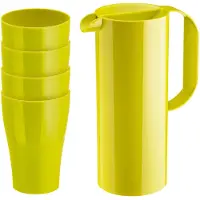 Koziol Schenkkan en 4 Drinkbekers RIO & ROY - Kunststof - Design - Groen