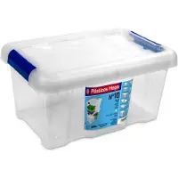 Hega hogar Opbergbox - met deksel - 29 x 20 x 15 cm - 5 Liter - Opbergbakken - Transparant - Opbergbox
