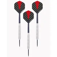 Longfield Games 2x Set van dartpijltjes met rood met zwarte flights 23 grams - Dartpijlen
