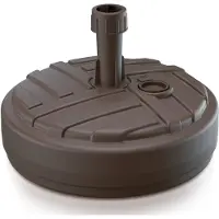 Prosperplast 1x Stuks ronde kunststof parasolvoeten bruin 10 liter - Parasolvoeten