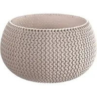 Prosperplast 1x Stuks ronde taupe kunststof Splofy bloempotten/plantenpotten 2,3 liter - Plantenpotten