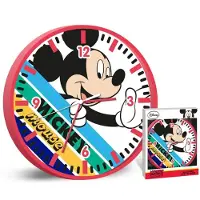 VProDeti wandklok Mickey junior 25 cm rood