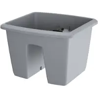 Prosperplast 1x Kunststof balkon plantenpotten/bloempotten lichtgrijs 29 cm - Plantenpotten