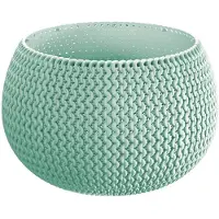Prosperplast Plantenpot/bloempot kunststof dia 14.5 cm en hoogte 11 cm mintgroen - Plantenpotten