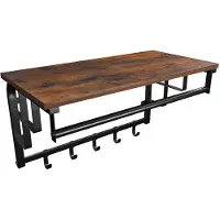 Acaza Wandkapstok - vintage - 5 haken - 66x27x30 cm - vintage bruin