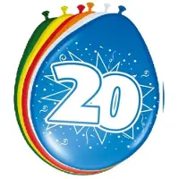 Folat 24x stuks Ballonnen versiering 20 jaar - Ballonnen