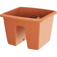 Prosperplast 1x Kunststof balkon plantenpotten/bloempotten terracotta 29 cm - Plantenpotten