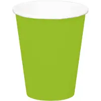 Folat 24x stuks drinkbekers van papier lichtgroen 350 ml - Feestbekertjes