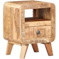 vidaXL Nachtkastje 30x30x41 cm ruw mangohout