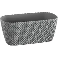 Prosperplast 1x Kunststof splofy plantenbak/bloembak lichtgrijs 40 cm - Plantenbakken
