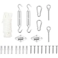 vidaXL 9-delig accessoire set voor zonneschermen, roestvrij staal