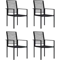 vidaXL Tuinstoelen 4 st PVC-rattan zwart