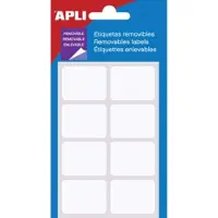 APLI afneembare witte etiketten ft 25 x 40 mm (b x h), 56 stuks, 8 per blad (1895), etui van 7 blad - 10 stuks
