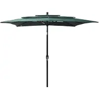 vidaXL Parasol 3-laags met aluminium paal 2,5x2,5 m groen