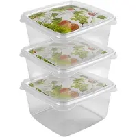 Hega hogar 9x Voedsel plastic bewaarbakjes 1,3 liter transparant - Vershoudbakjes