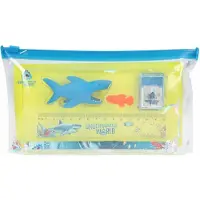 Depesche schrijfset Underwater 15 cm transparant/blauw 6-delig