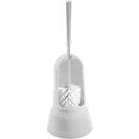 Hega hogar Toiletborstelhouder/WC-borstelhouder wit met borstel 15 x 37,5 cm - Toiletborstels