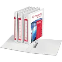 Pergamy personaliseerbare ringmap, ft A4, 2 pochettes, 3 insteektassen, 2 D-ringen van 25 mm, wit - 3 stuks