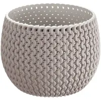 Prosperplast Plantenpot/bloempot kunststof dia 14.5 cm en hoogte 11 cm beige/taupe - Plantenpotten