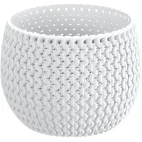 Prosperplast Plantenpot/bloempot kunststof dia 14.5 cm en hoogte 11 cm parel wit - Plantenpotten